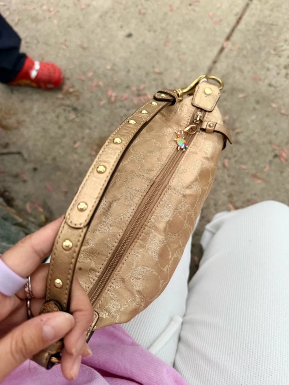 Coach Signature Mini Bag in Gold metallic with Gold Hardware - Picture 8 of 9